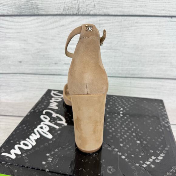 Sam Edelman Yancy Cream Suede Block Heel Ankle Strap Sandal Size 10 - Picture 8 of 8